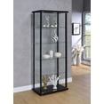 thumbnail image 2 of Contemporary Black Wood And Glass 5 Shelf Curio Display Cabinet, 2 of 9