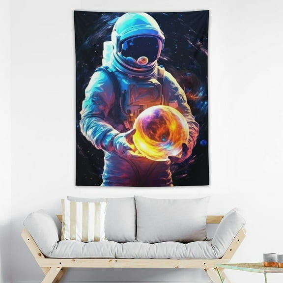 Shiartex Astronaut Space Tapestry for Bedroom, Cool Galaxy Planet Wall Hanging, Fantasy Outer Spaceman Room Decor Art Poster Aesthetic for Boys Men Guys College Dorm Living Room 30x40 Inch