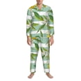 thumbnail image 3 of Susaid Lemon Print Men's Long Sleeve Pajama Set, Two-Piece Button-Down Loungewear PJs Set, Comfortable Sleepwear for Relaxation-Medium, 3 of 7