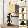 thumbnail image 5 of Maxax 26" Table Lamps for Living Room Set of 2, Dimmable Black Lamps for Bedroom Nightstand, Industrial Metal End Table Lamps, 5 of 8