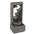 thumbnail image 5 of LuxenHome Weathered Brown Modern Cascading Cement Fountain with LED Lights, 5 of 5