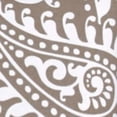 thumbnail image 3 of 17x17 Taupe And White Zippered Polyester Paisley Throw Pillow Cover, 3 of 8