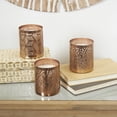 thumbnail image 2 of CosmoLiving by Cosmopolitan 3 Holder Copper Metal Geometric Campfire Scented 13 oz 1 Wick Candle with White Wax, (Set of 3), 2 of 7