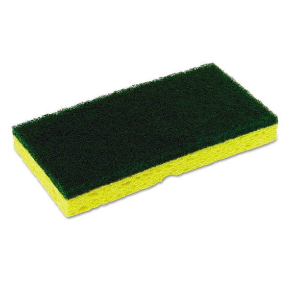 Continental Medium-Duty Scrubber Sponge 3 1/8 x 6 1/4 in Yellow/Green 5/PK 8 PK/CT - CMCSS652