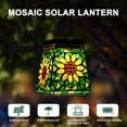 thumbnail image 5 of VOREEN Mosaic Solar Lanterns, Handmade Outdoor Glass Hanging Lights,  Sunflower Design, 5 of 8