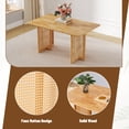 thumbnail image 6 of Chinese country retro solid wood dining table, simple modern imitation rattan dining table, wooden dining table.Suitable for dining room, living room, office.Natural Style Solid Wood Dining Table., 6 of 14