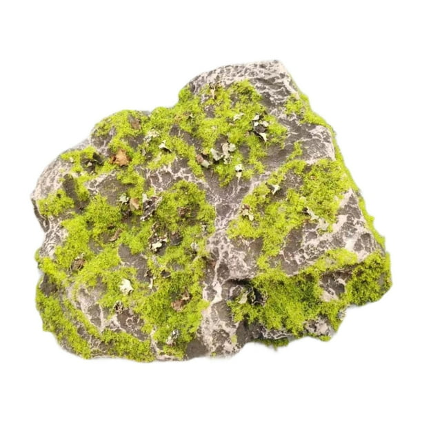 Piedra artificial, piedra falsa decorativa cubierta de musgo verde artificial para plantas en maceta M