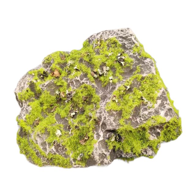 Piedra artificial, piedra artificial decorativa cubierta de musgo verde para bosque M