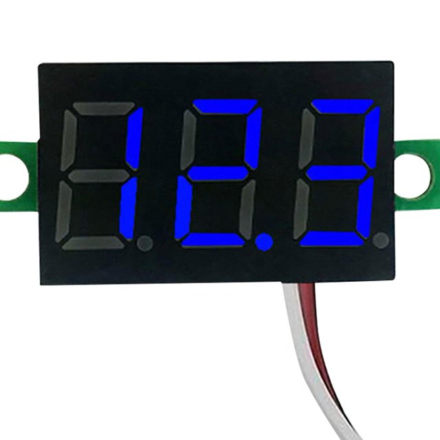 3 uds. Pantalla de voltaje CC de 2 cables CC 2,5 V-40 V medidor de pantalla LED de 0,28 pulgadas (verde)