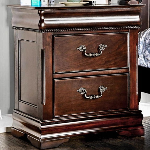 Attractive Cherry Nightstand With Hidden Top And 2 Felt-lined Drawers Stylish For Bedroom Use
