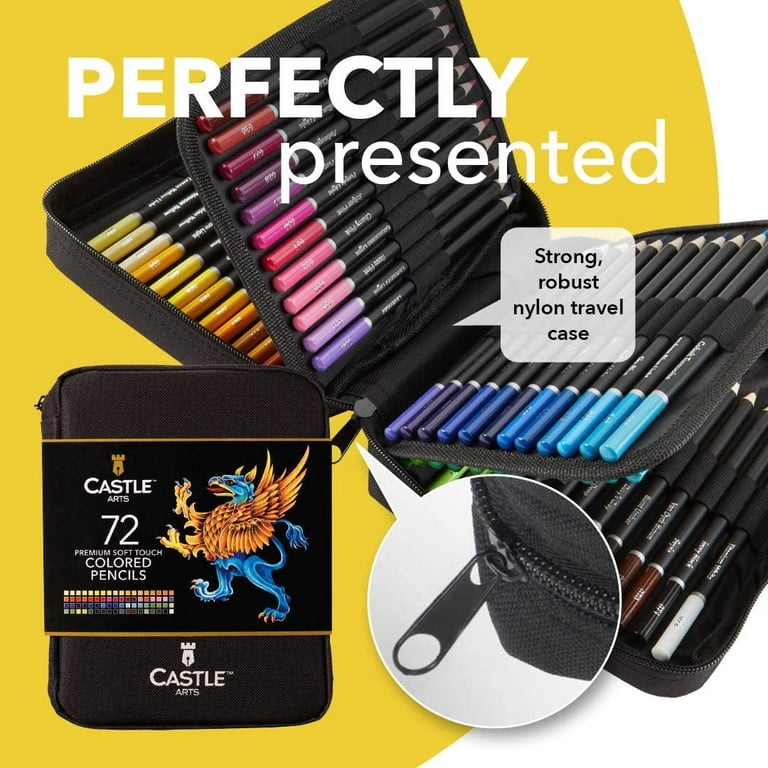 Castle Art Supplies 72 Premium Colored Pencils Set for Adults