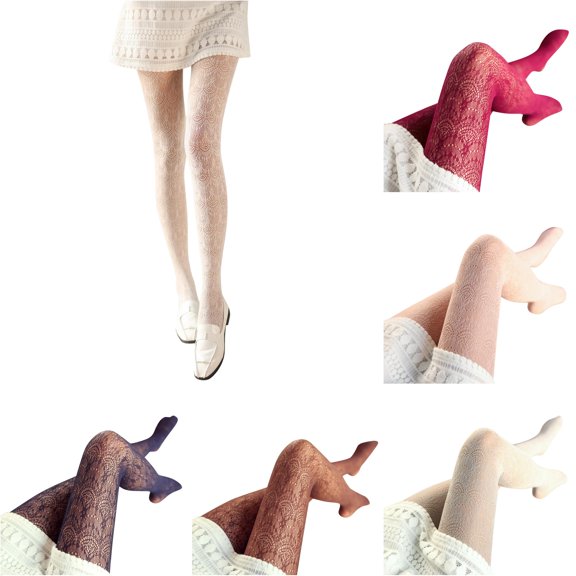 QTSHPN Long Socks Carved Lace Slim Socks Women