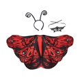 thumbnail image 1 of Disfraz de alas de mariposa y polilla para Halloween, accesorio fotográfico para mujer, para cumpleaños, espectáculos Rojo Negro, 1 of 6