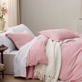thumbnail image 4 of Juego de fundas de edredón Bedsure, color rosa, tamaño queen, 3 piezas, prelavadas, 4 of 8