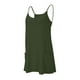 thumbnail image 2 of Gibobby Vestido de verano casual para mujer Vestido de tirantes con doble bolsillo informal de moda de color liso para mujer(Verde,CH), 2 of 5