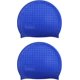 thumbnail image 1 of 2 Pcs Lightweight Bathing Caps Durable Silicone Swimming Caps Waterproof Swim Hats for Girls Boys Teens, 1 of 4