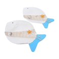 thumbnail image 4 of Wall Fish Sculpture Wooden Fish Hanging Ornament Friends Decor White 23.50X14.50X2.60CM Wall Art 2Pcs, 4 of 4