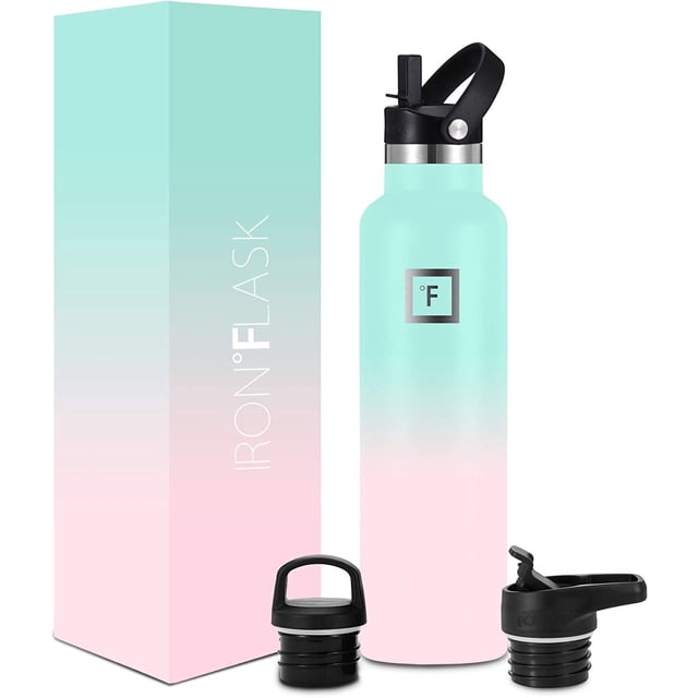 Botella de agua IRON °FLASK Sports de 700 ml con 3 tapas Vacuum Insul
