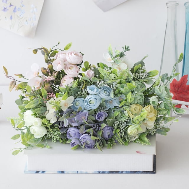 Gwong Decoración hogareña Flor artificial ecológica antidesaminador de plástico de plástico de plástico de seda flor de rosa para el hogar Gwong 21065308