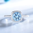 thumbnail image 2 of Halo Engagement Ring for Women Blue Topaz Sterling Silver Ginger Lyne Collection, 2 of 5