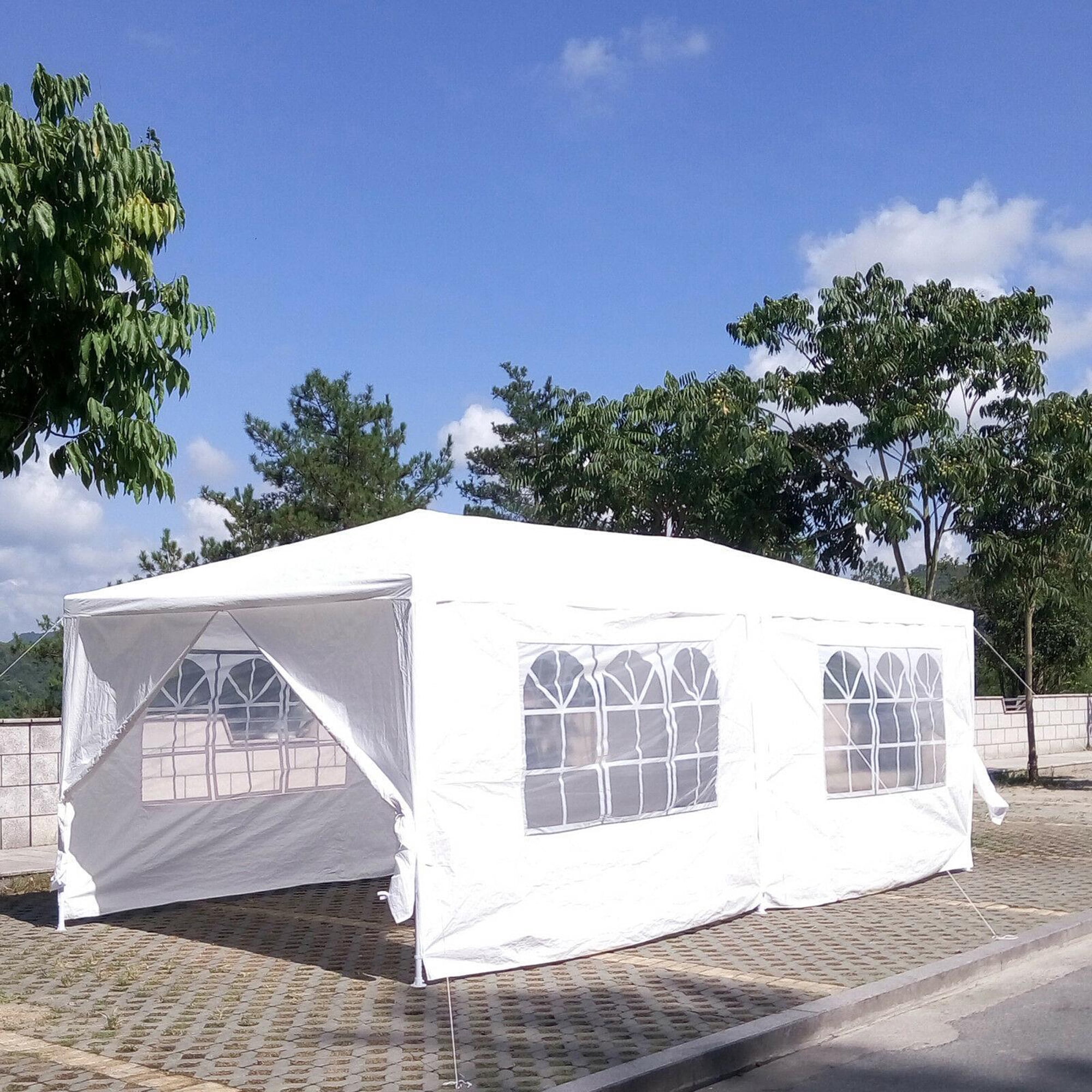 BaPiPro 10'×20' Canopy Tent with 6 Detachable Sidewalls, Portable Sidewall-Free Design, Easy Setup Waterproof for Outdoor Wedding Part Event, Patio Garden, White