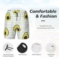thumbnail image 6 of Picia Avocado of a Hear pattern Mens Swim Trunks with Compression Liner Stretch Beach Shorts Quick Dry with Zipper Pockets No-Chafing Board Shorts-Small, 6 of 9