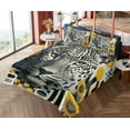 thumbnail image 4 of Ambesonne Leopard Fitted & Top Sheet Set with Shams, Mid Century Modern Wild Cat, Charcoal Grey and Mustard, 4 of 5