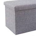 thumbnail image 2 of Foldable Fabric Storage Ottoman Footstool Stool Multifunctional Storage Box for Living Room Dorm Room Gray S, 2 of 4