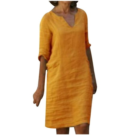 

Pianpianzi Formal Maternity Dress Ladies Evening Dresses Long Casual Dresses Women plus Size Women Half Sleeve V-Neck Casual Hot Vacation Solid Short Mini Shift Dress