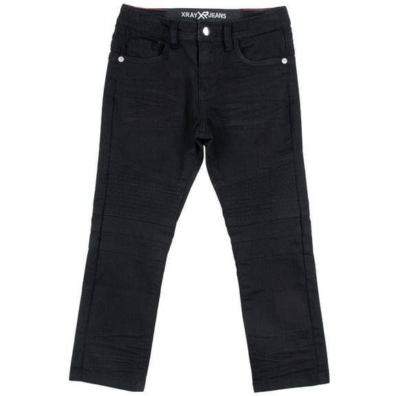 X RAY JEANS  Toddler Boy's Moto Jeans, Jet Black, 4T
