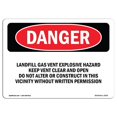 thumbnail image 1 of SignMission OS-DS-A-1218-L-2535 12 x 18 in. OSHA Danger Sign - Landfill Gas Vent Explosive Hazard Keep, 1 of 1
