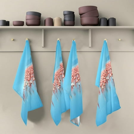 

SKYSONIC Pretty Flamingo Kitchen Dish Towel Set Drying Kitchen Towels Tea Towels 1Pcs