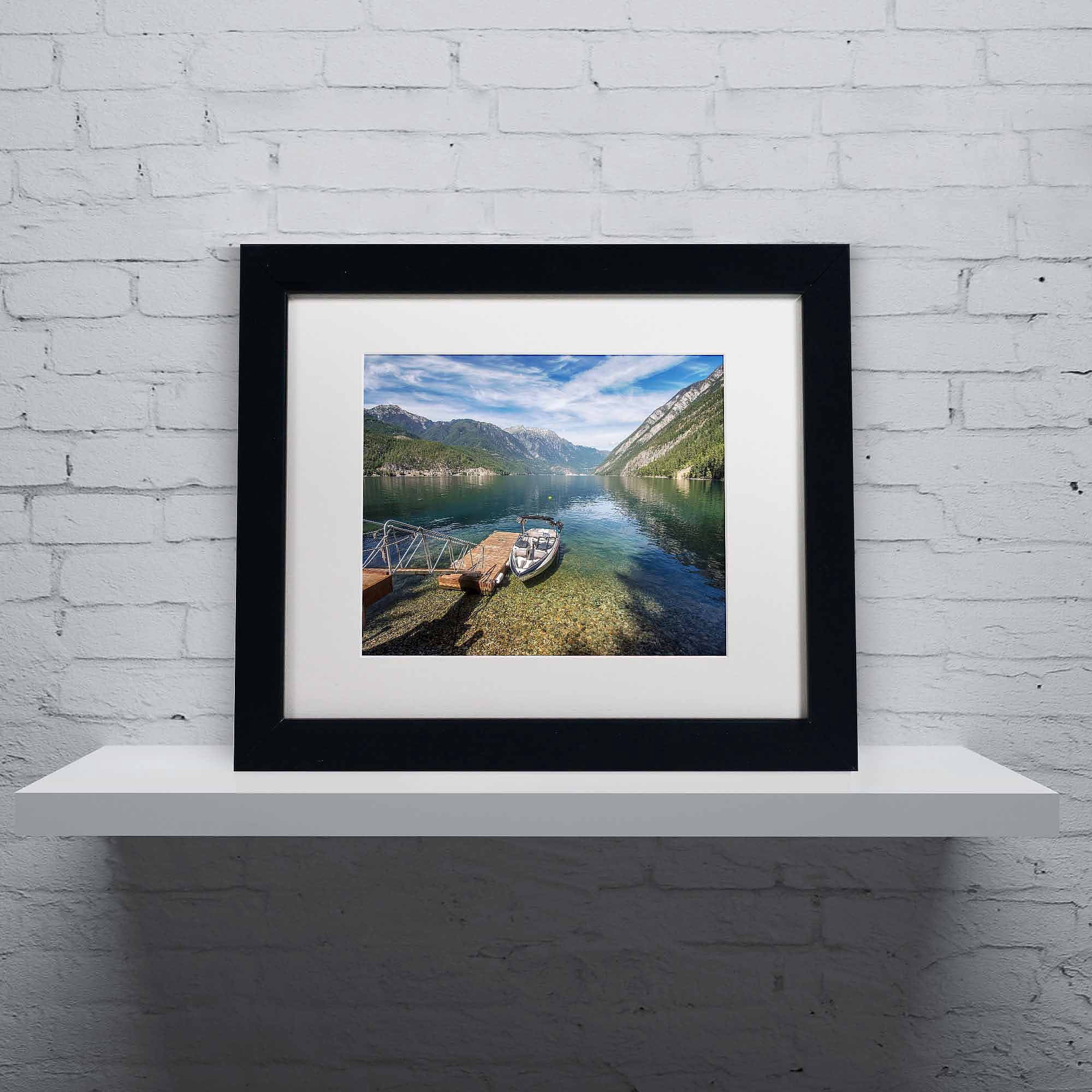 Trademark Fine Art "Lake" Canvas Art by Pierre Leclerc, White Matte/Black Frame