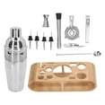 thumbnail image 2 of Kit de barman, kit de barman de 12 piezas, juego de herramientas de coctelera de acero inoxidable, juego de herramientas de barra, integración perfecta, 2 of 8