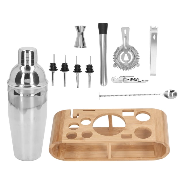 Kit de barman de 12 Uds., herramienta de barra de fácil limpieza antifugas de acero inoxidable, juego de herramientas de coctelera de 750ml