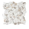 thumbnail image 3 of The Tile Life Huron Rock 12" x 12" Calacatta Matte Glass Pebble Mosaic Floor and Wall Tile 1 Sheet, 3 of 14