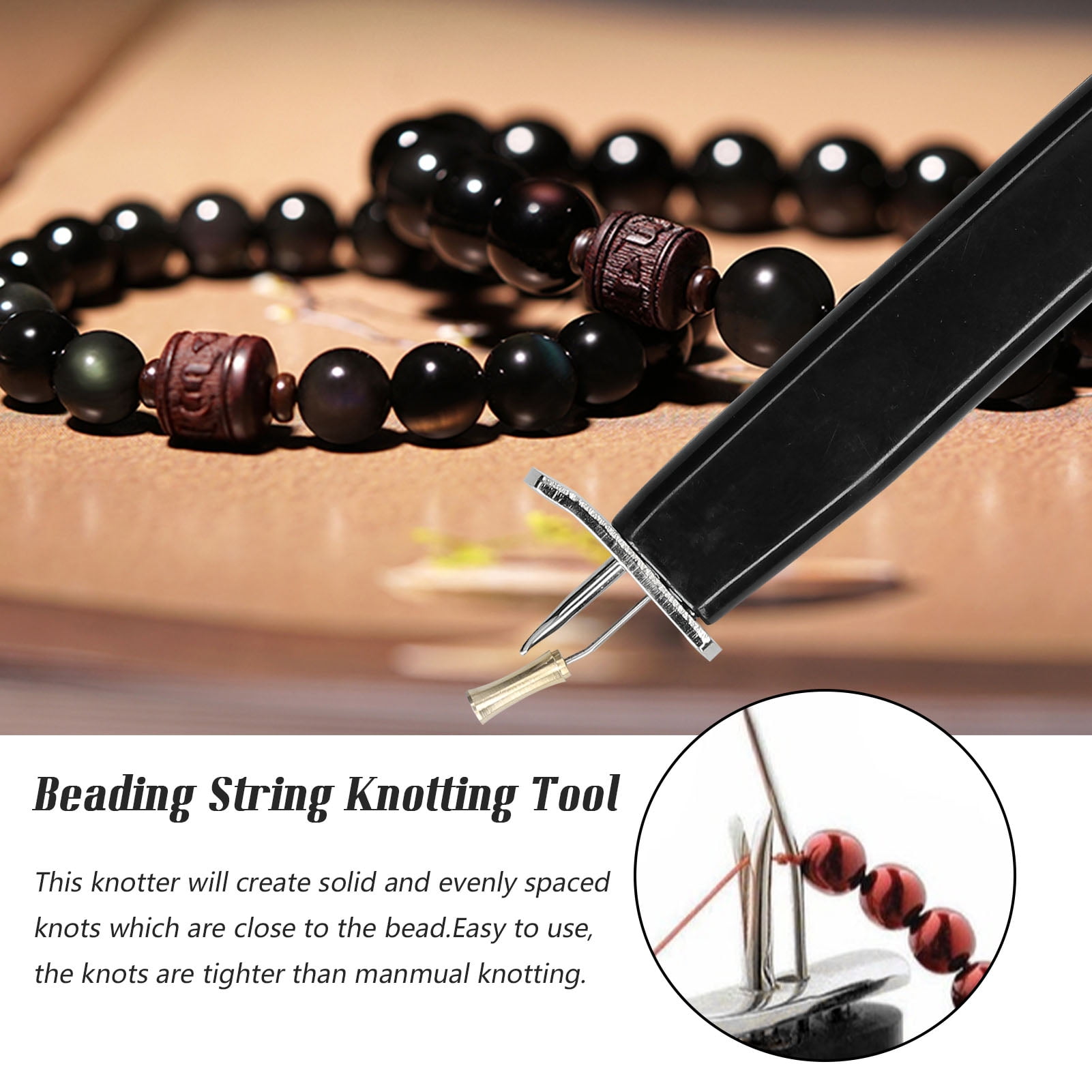 DIY Bead Knotting Tool Secure Knots Stringing Scattered Wear Beads Jewelry  Twine Pearl Agate Jade Bodhi bead beading knot tool