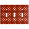 thumbnail image 2 of Metal Light Switch Wall Plate Outlet Cover (Vintage Burgundy Red Polka Dot Wall- Triple Toggle), 2 of 2