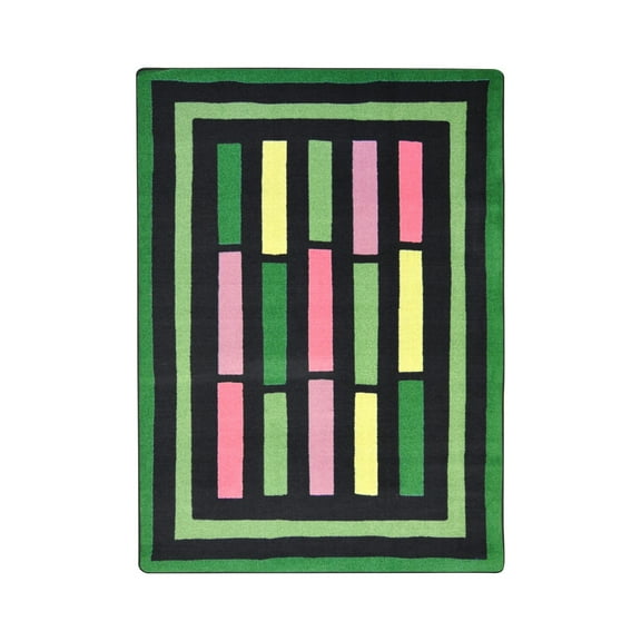 Kid Essentials - Teen Area Rugs Traffic Jam, 3'10" x 5'4", Green
