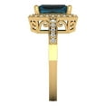 thumbnail image 3 of 2.78 ct Emerald Cut Natural London Blue Topaz with Simulated Diamond Halo Accents 14K Yellow Gold Womens Engagement Ring, 3 of 5