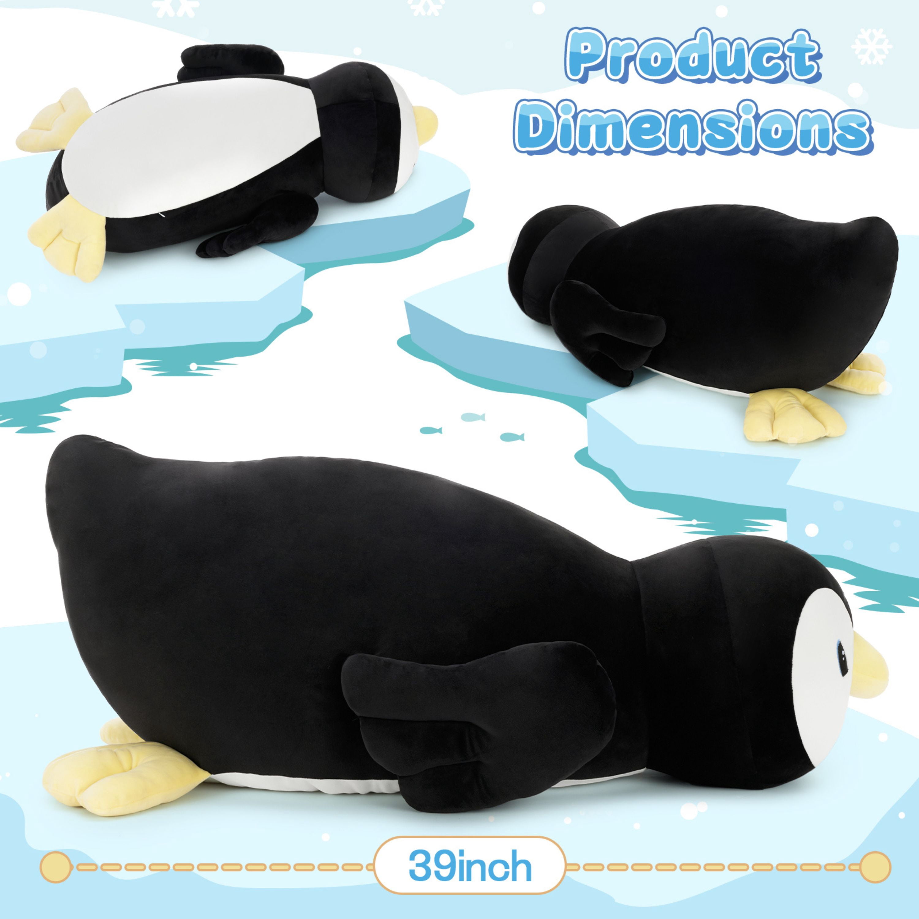 Muiteiur 39" Penguin Stuffed Animal Large Penguin Plush Body Pillow