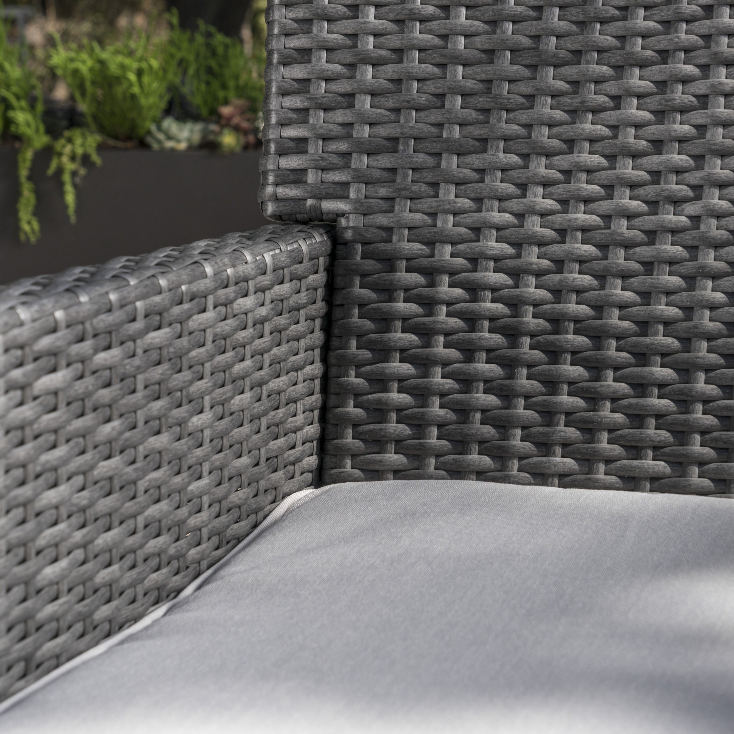 Noble House 5-Piece Wicker Weatherproof Dining Furniture Sets Grey