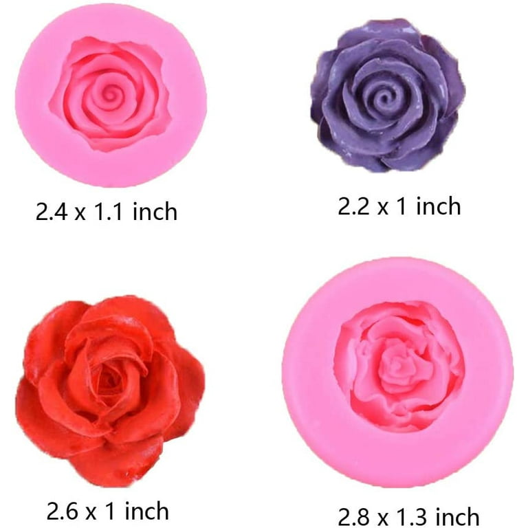 2PCS Flower Mold Silicone Candle Soap Molds Bloom Flower Silicone Fondant  Mol