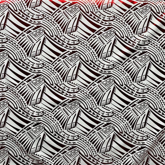 Traditional Polynesian Pattern Fabric | Polyester Foil