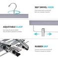 thumbnail image 5 of Quality Hangers Wooden Pants Hangers - 10-Pack Swivel Hook Cloth Hanger Set - Lotus Wood Skirt, Pant, Shorts and Slack Hangers with Adjustable Clip - Gray Clothing Hanger (Gray, 10), 5 of 5