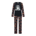 thumbnail image 4 of Argulvti Halloween Pajamas for Family Glow In The Dark Castle Print Long Sleeve Tops + Pants Set Fall Sleepwear, 4 of 7