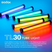 Godox TL30 Full Color RGB Tube Light Professional LED Photography Light Wand Bi-Color Temperature 2700K-6500K CRI97 TLCL99 APP/On-Board Control for Professional Studio Photography Video Recording