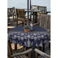 thumbnail image 2 of Outdoor Tablecloth with Umbrella Hole for Patio/Picnic/Party/Camping, Boho Navy Blue Flower Waterproof Table Cloth Round Cover Washable, Abstract Bohemia Pesley Floral (Dia 54"), 2 of 8