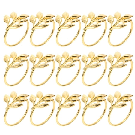 

NICEXMAS 15Pcs Electroplated Leaves Napkin Rings Eco-friendly Leaf Napkin Clasps