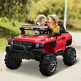 thumbnail image 3 of Aosom 2-Seater Kids Ride-On Car 12V RC 2-Seater Police Truck Electric Car For Kids with Full LED Lights, MP3, Parental Remote Control (Red), 3 of 9